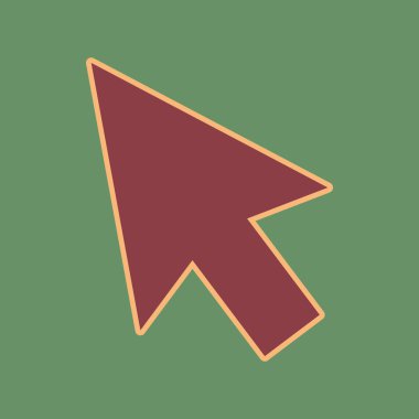 Arrow sign illustration. Vector. Cordovan icon and mellow aprico clipart
