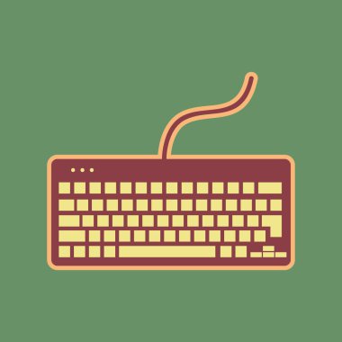 Klavye basit kayıt. Vektör. Cordovan simgesi ve olgun kayısı h