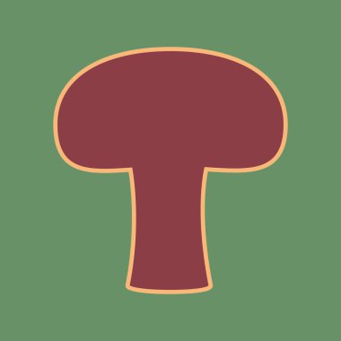 Mantar basit kayıt. Vektör. Cordovan simgesi ve olgun kayısı h