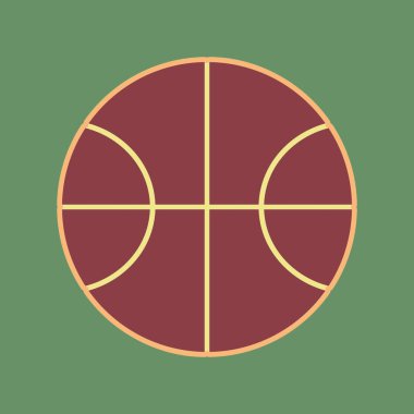 Basketball ball sign illustration. Vector. Cordovan icon and mel clipart