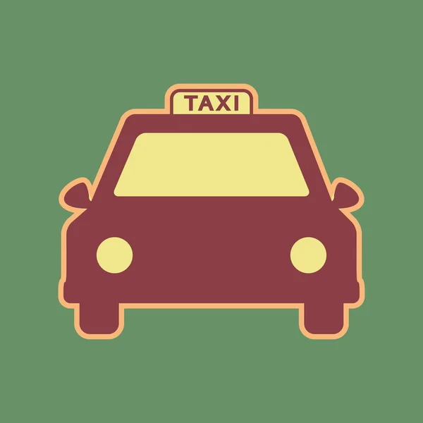 Ilustración de señal de taxi. Vector. Icono cordobés y albaricoque suave — Vector de stock