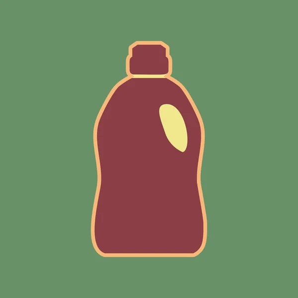 Пластиковая бутылка для чистки. Вектор. Кордованский значок и мягкий ap — стоковый вектор