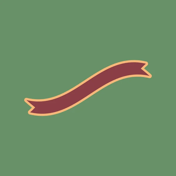 Segno del nastro adesivo. Vettore. Icona di Cordovan e albicocca morbida hal — Vettoriale Stock