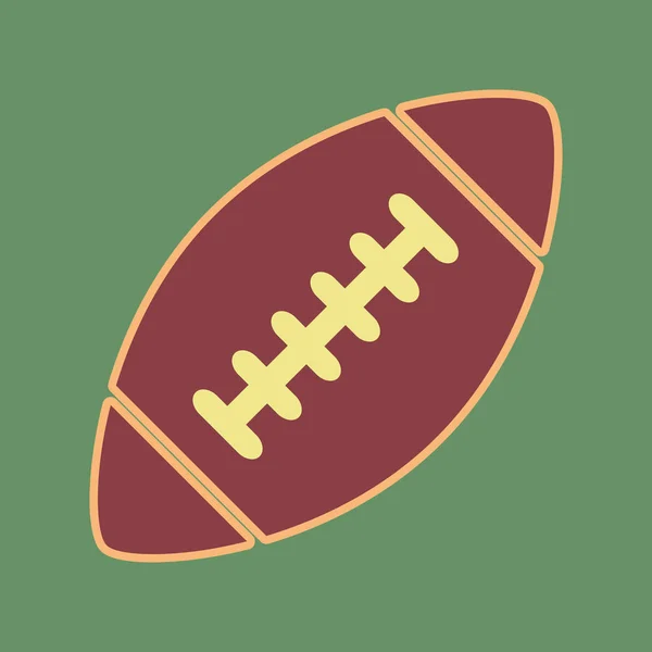 American simple football ball. Vector. Cordovan icon and mellow — Stock Vector