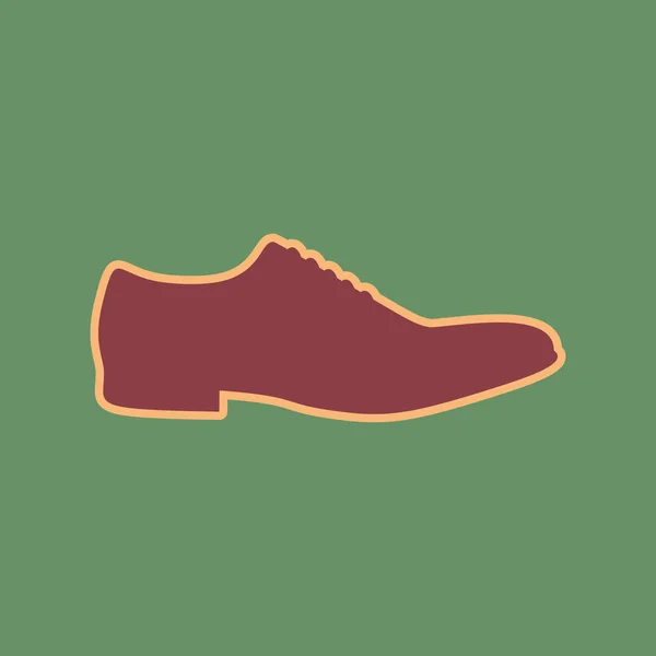 Знак мужской обуви. Вектор. Кордованская икона и мягкий ореол абрикоса — стоковый вектор