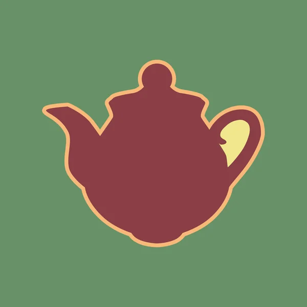 Segno per preparare il tè. Vettore. Icona di Cordovan e albicocca morbida halo wi — Vettoriale Stock
