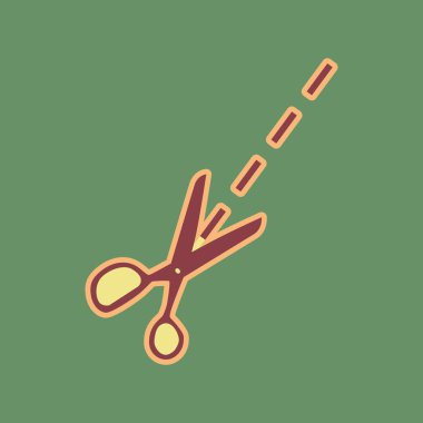 Scissors sign illustration. Vector. Cordovan icon and mellow apr clipart