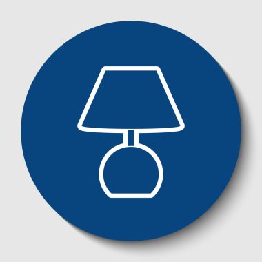 Lamba işareti illüstrasyon. Vektör. Karanlık gök mavisi circle adlı beyaz arka plan beyaz kontur simgesini. İzole.