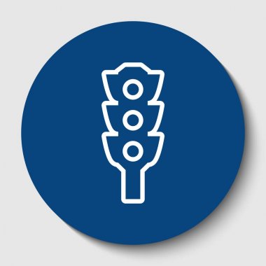 Trafik ışığı işareti. Vektör. Karanlık gök mavisi circle adlı beyaz arka plan beyaz kontur simgesini. İzole.