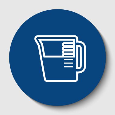 Ölçek işareti. Vektör. Karanlık gök mavisi circle adlı beyaz arka plan beyaz kontur simgesini. İzole.