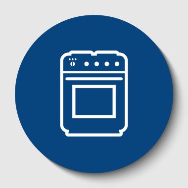 İşareti soba. Vektör. Karanlık gök mavisi circle adlı beyaz arka plan beyaz kontur simgesini. İzole.