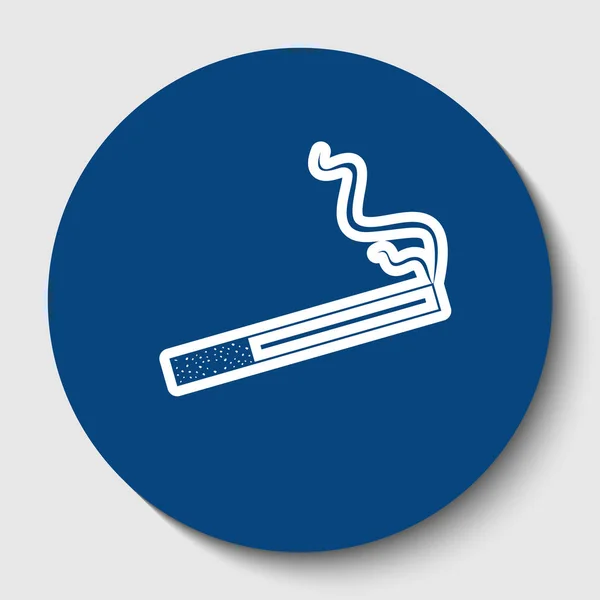 Rauch-Symbol ideal für jeden Einsatz. Vektor. weißes Kontursymbol in dunklem Cerulean-Kreis auf weißem Hintergrund. isoliert. — Stockvektor