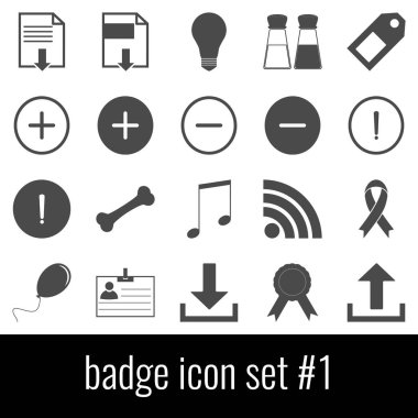 Rozeti. Simge 1 ayarlayın. Beyaz arka planda gri simgeleri.