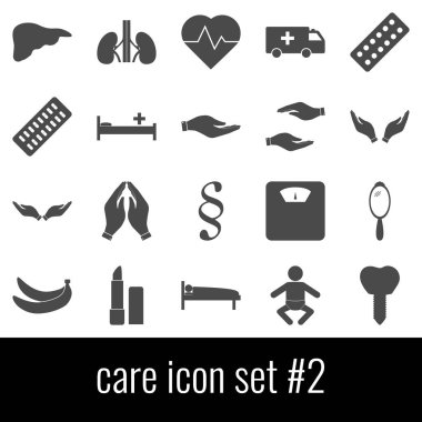 İyi bak. Simge 2 ayarlayın. Beyaz arka planda gri simgeleri.