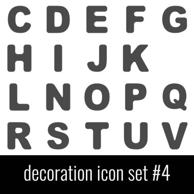 Dekorasyon. Icon set 4. Beyaz arka planda gri simgeleri.