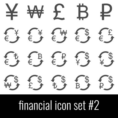 Mali. Simge 2 ayarlayın. Beyaz arka planda gri simgeleri.