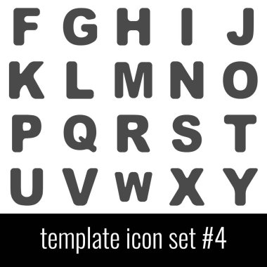 Şablon. Icon set 4. Beyaz arka planda gri simgeleri.