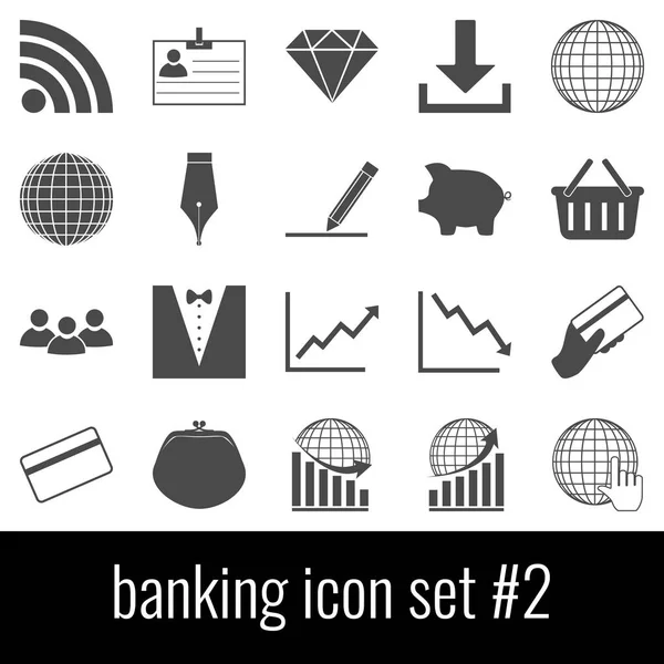 Wholesale Banking. Pictogram set 2. Grijze pictogrammen op witte achtergrond. — Stockvector