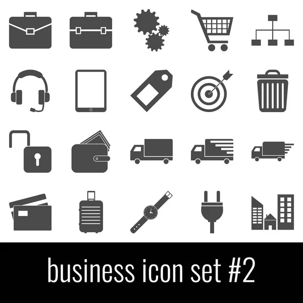 Business. Pictogram set 2. Grijze pictogrammen op witte achtergrond. — Stockvector
