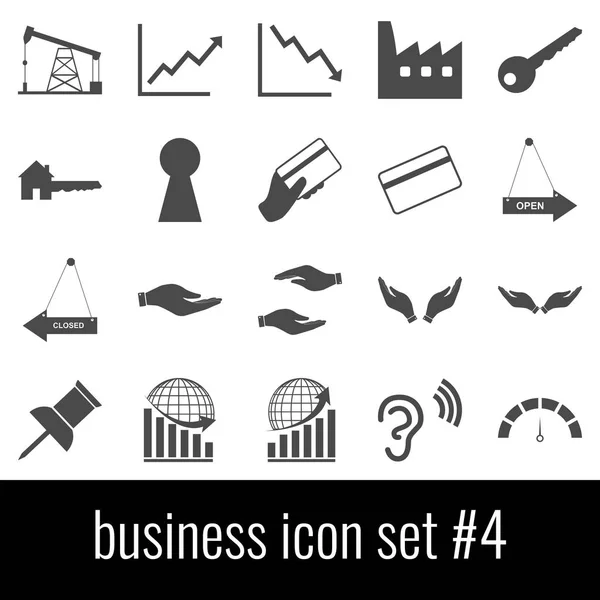 Business. Pictogrammenset 4. Grijze pictogrammen op witte achtergrond. — Stockvector