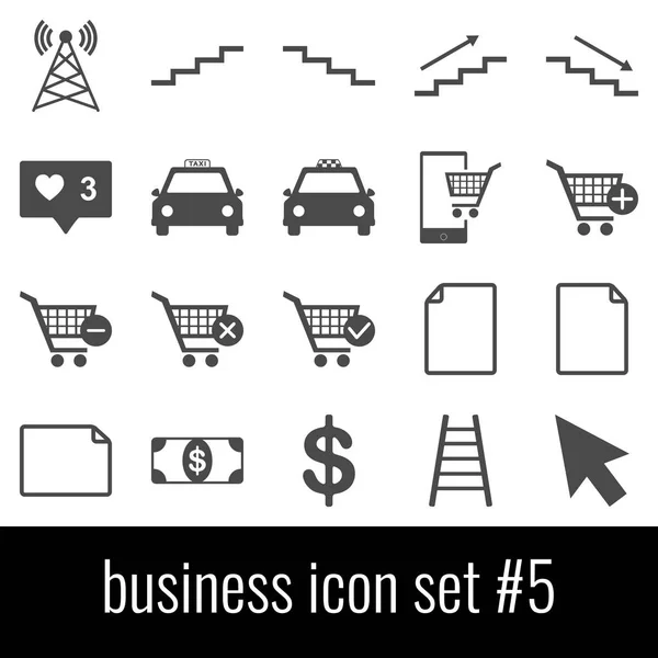 Business. Pictogrammenset 5. Grijze pictogrammen op witte achtergrond. — Stockvector