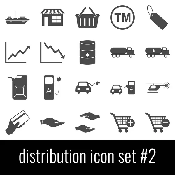 Distribución. Set de iconos 2. Iconos grises sobre fondo blanco . — Vector de stock