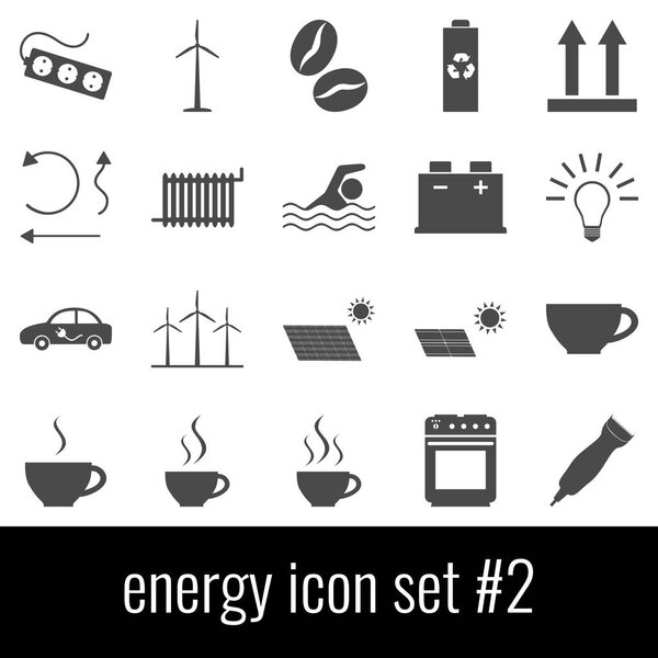 Энергия. Набор значков 2. Серые иконки на белом фоне
.