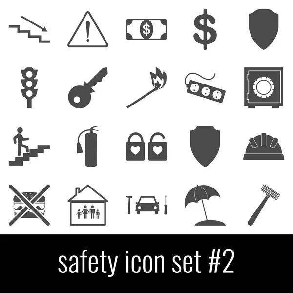 Segurança. Conjunto de ícones 2. Ícones cinza no fundo branco . —  Vetores de Stock