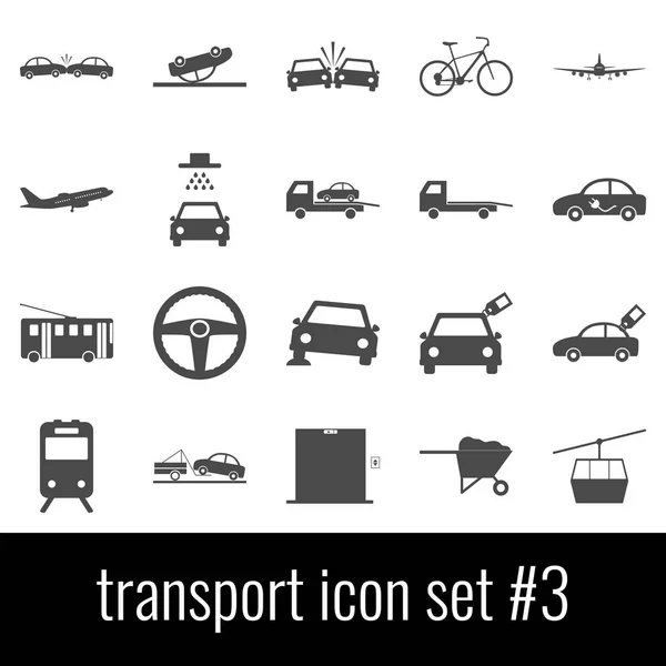 Transporte. Set de iconos 3. Iconos grises sobre fondo blanco . — Vector de stock