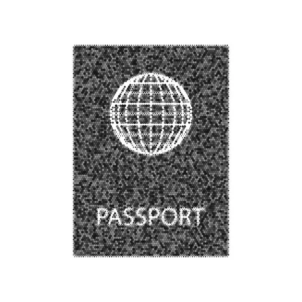 Ilustración de pasaportes. Vector. Icono negro de muchos círculos ovelapping con opacidad aleatoria sobre fondo blanco. Ruidoso. Aislado . — Vector de stock