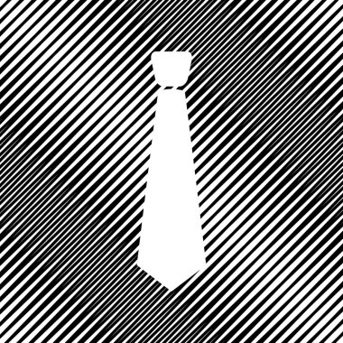 Kravat işareti illüstrasyon. Vektör. Simge. Hareli arka plan delik.