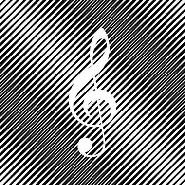 Müzik keman nota anahtarı işareti. G-nota anahtarı. Tiz nota anahtarı. Vektör. Simge. Delik 