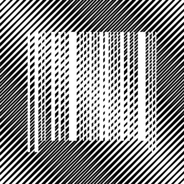 Bar kod işareti. Vektör. Simge. Hareli arka plan delik.