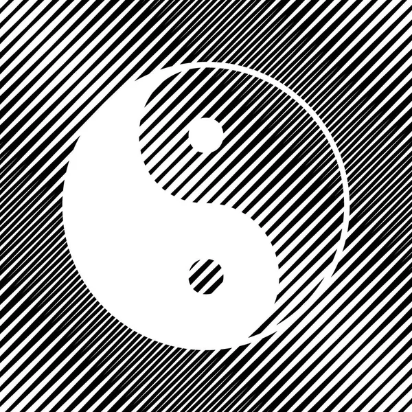 Ying Yang símbolo de armonía y equilibrio. Vector. Icono. Agujero en m — Vector de stock