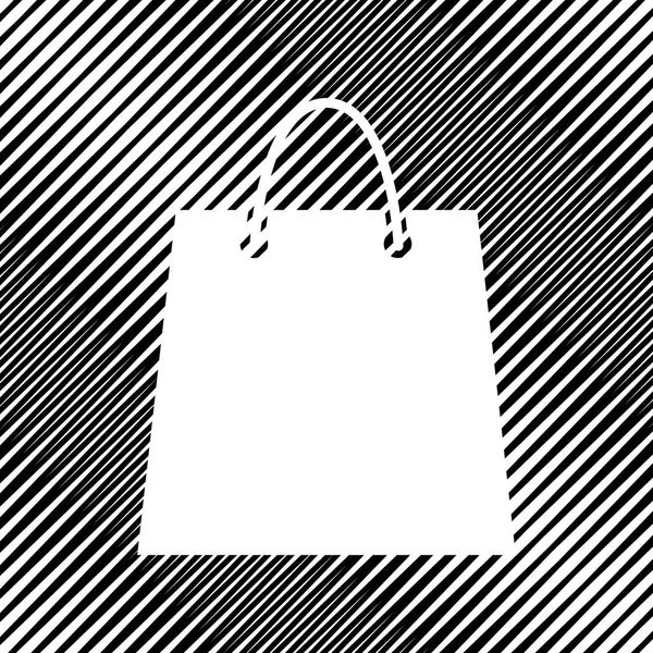 Ilustración de bolsa de compras. Vector. Icono. Agujero en moire backgroun — Archivo Imágenes Vectoriales