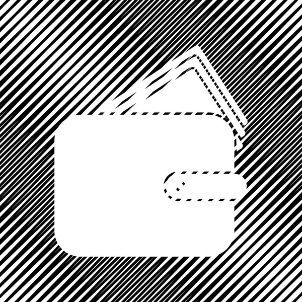 Illustration de signe de portefeuille. Vecteur. Icône. Trou dans fond de coffret — Image vectorielle