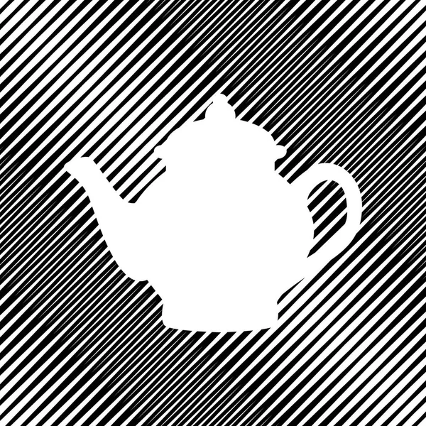 Tea maker tecken. Vektor. Ikonen. Hål i moire bakgrund. — Stock vektor