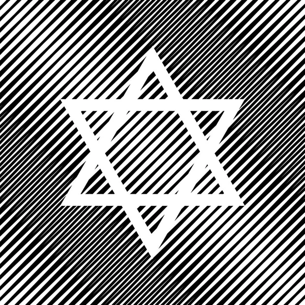 Schild Magen David Star. Symbool van Israël. Vector. Pictogram. Gat in — Stockvector