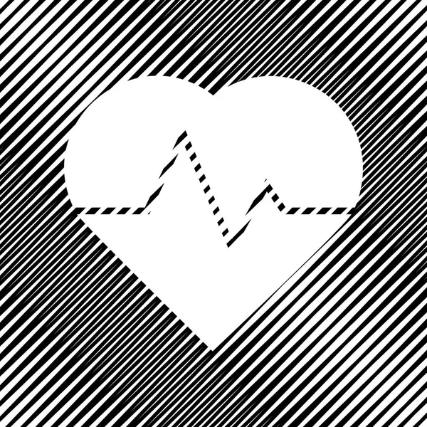 Изображение вывески сердца. Вектор. Икона. Отверстие в муарах — стоковый вектор