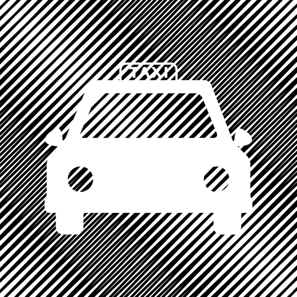 Illustration de signe de taxi. Vecteur. Icône. Trou dans fond de coffret . — Image vectorielle