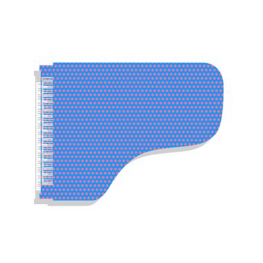 Konser piyano işareti. Vektör. Siklamen p ile Neon mavi simge