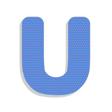 U harfi işareti şablon öğesi tasarım. Vektör. Neon mavi simge wi