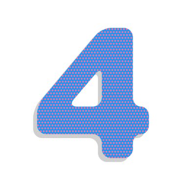 4 numaralı işaret tasarım şablonu öğesi. Vektör. Neon mavi simge wi