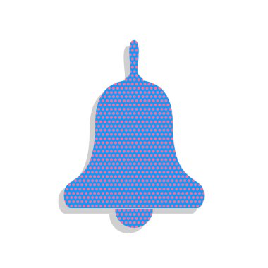 Bell Alarm, bell işaret. Vektör. Siklamen ile Neon mavi simge