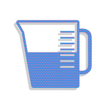 Ölçek işareti. Vektör. Siklamen lekeli pat ile Neon mavi kutsal kişilerin resmi