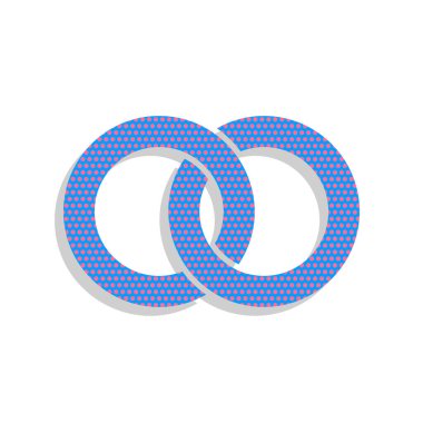 Wdding halkalar illüstrasyon işareti. Vektör. Cycl ile Neon mavi simge