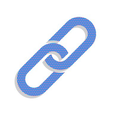 Zincir işareti. Vektör. Siklamen lekeli patt ile Neon mavi simge