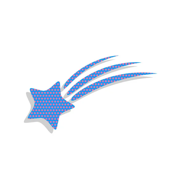 Метеоритный дождь. Вектор. Неоновая голубая икона с циклополькой d — стоковый вектор