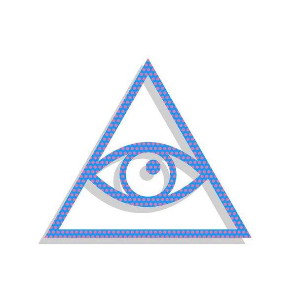 Symbole de la pyramide des yeux tout voir. Franc-maçon et spirituel. Vecteur. — Image vectorielle