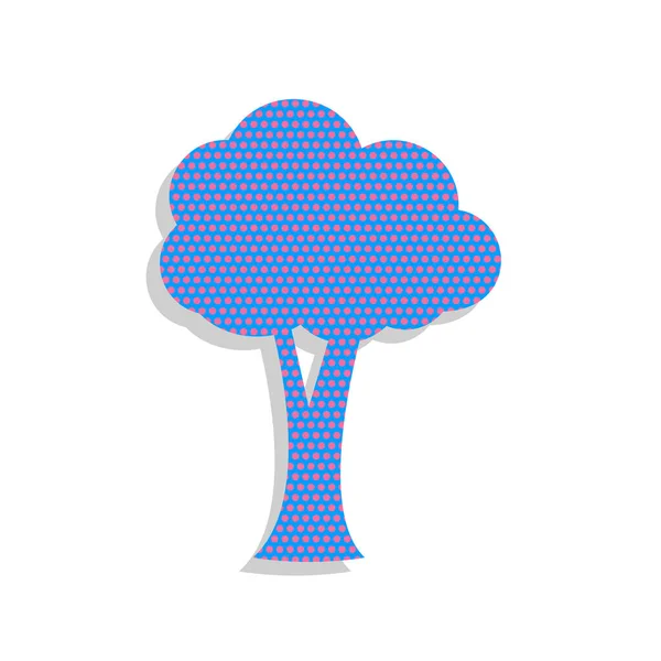Signo de árbol ilustración. Vector. Icono azul neón con pol ciclamen — Vector de stock